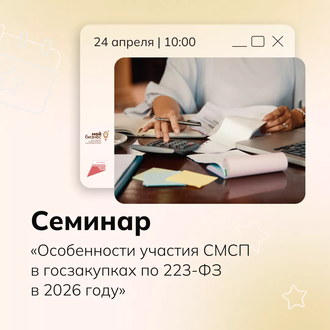 Семинар «Особенности участия СМСП в госзакупках по 223-ФЗ в 2026 году»